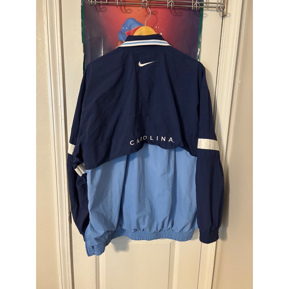 Vintage Nike Team UNC Tar Heels Quarter Zip Windbreaker Jacket Blue Mens Large - Picture 2 of 8